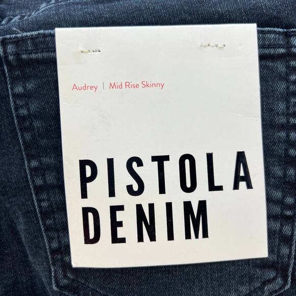 Pistola Jeans Women's 27 Audrey Mid Rise Skinny Dark Wash Past Midnight Preppy - Picture 12 of 14